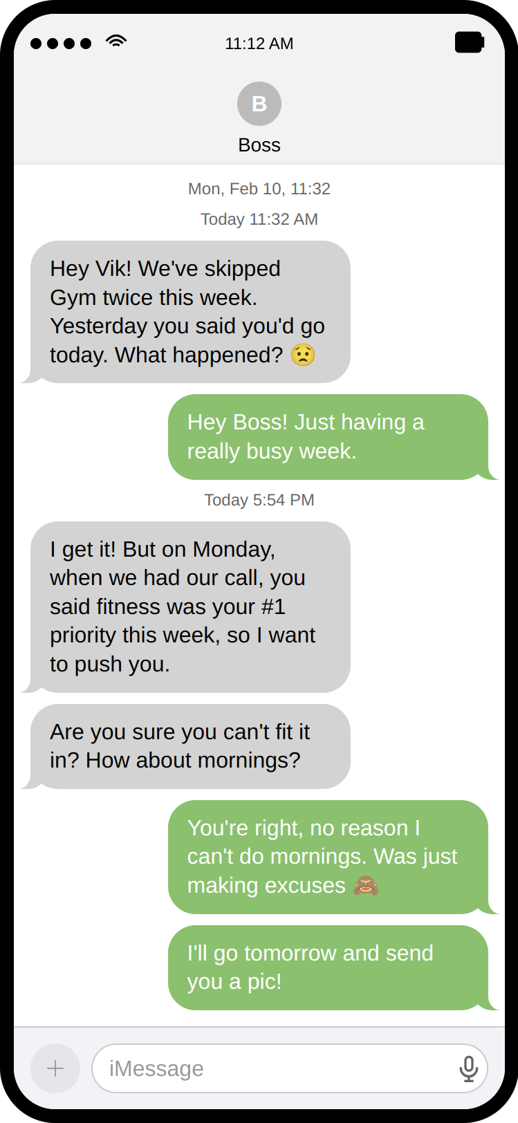 Daily check-ins with your Boss