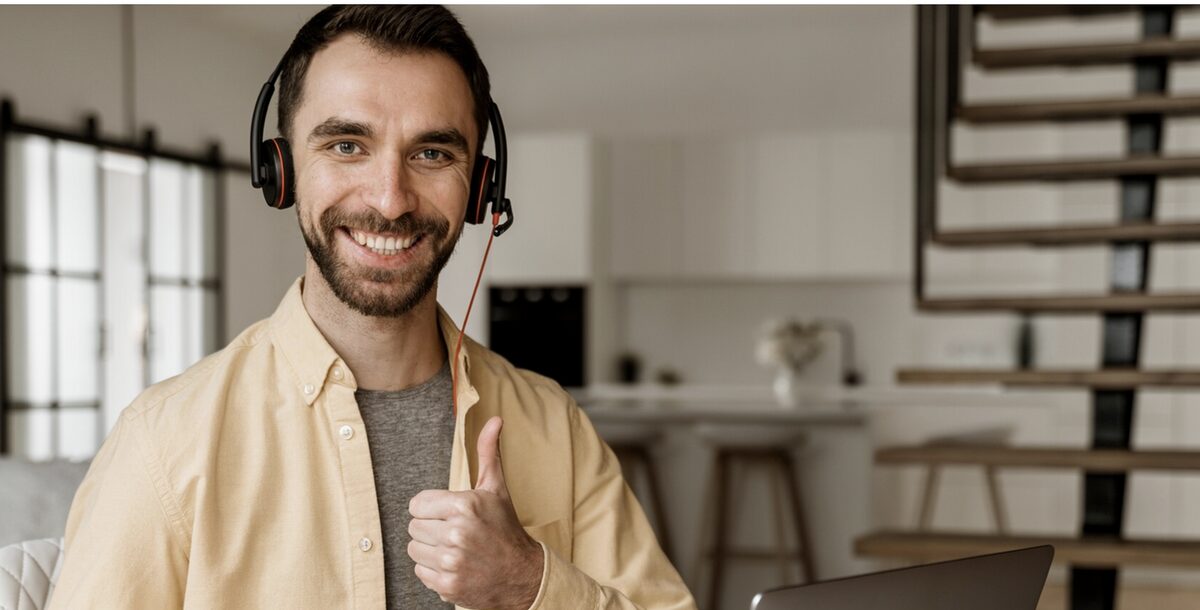 Client celebrating after hitting his weekly goal
