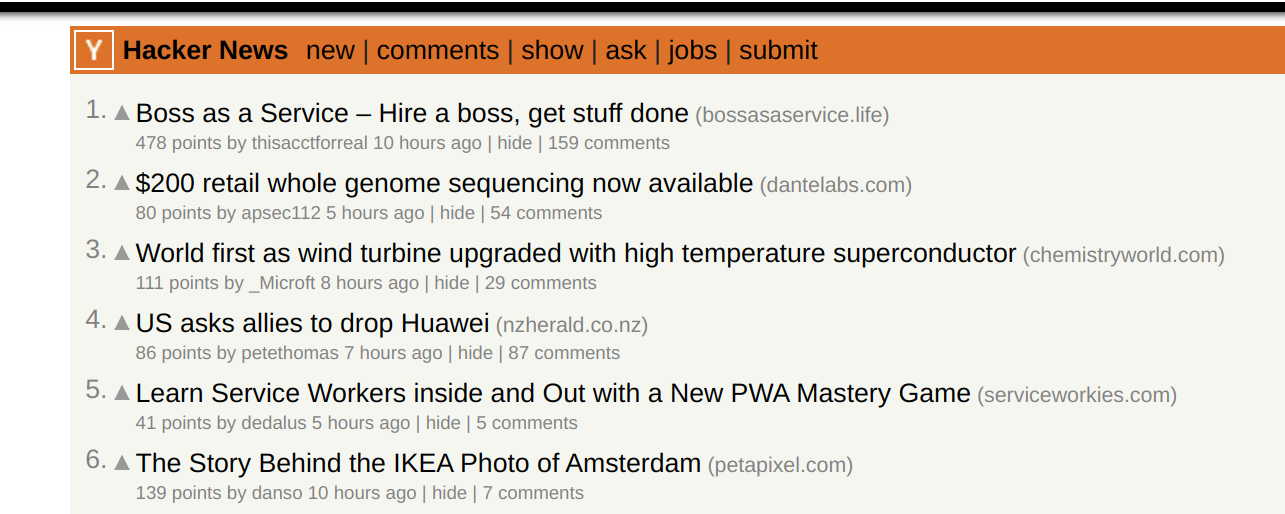 #1 on Hacker News — Boss as a Service, 478 points
